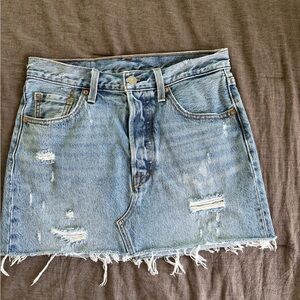 Levi’s Denim Distressed Mini Skirt